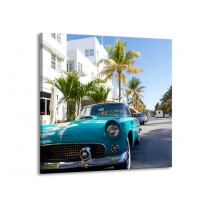 Canvas schilderij California | Groen, Blauw, Wit | 50x50cm 1Luik