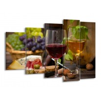 Glas schilderij Wijn | Groen, Bruin | 150x100cm 5Luik