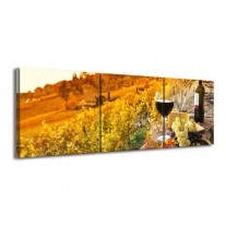Glas schilderij Frankrijk | Bruin, Oranje | 150x50cm 3Luik