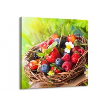 Glas schilderij Fruit | Groen, Rood | 70x70cm 1Luik