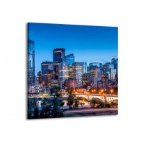 Canvas schilderij Wolkenkrabber | Blauw | 50x50cm 1Luik