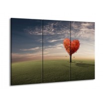 Glas schilderij Natuur | Oranje, Groen, Grijs | 90x60cm 3Luik