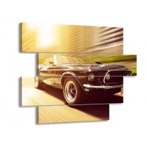 Canvas schilderij Mustang | Groen, Geel | 115x85cm 4Luik