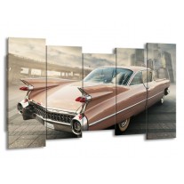 Canvas schilderij Oldtimer | Bruin, Grijs | 150x80cm 5Luik