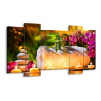 Canvas schilderij Spa | Geel, Bruin, Paars | 120x65 5Luik