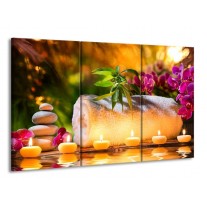 Canvas schilderij Spa | Geel, Bruin, Paars | 165x100cm 3Luik
