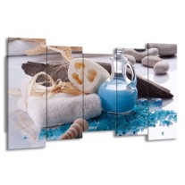 Canvas schilderij Spa | Blauw, Wit | 150x80cm 5Luik
