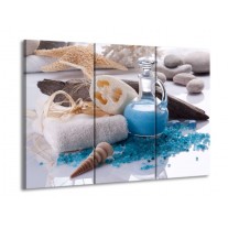Glas schilderij Spa | Blauw, Wit | 90x60cm 3Luik