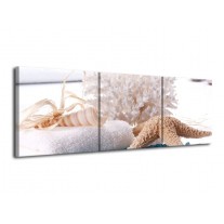Canvas schilderij Spa | Blauw, Wit | 120x40cm 3Luik