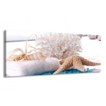 Glas schilderij Spa | Blauw, Wit | 145x58cm 1Luik