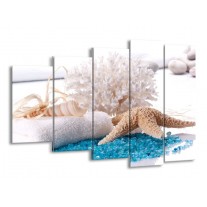 Canvas schilderij Spa | Blauw, Wit | 150x100cm 5Luik