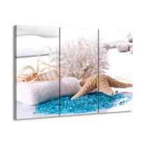 Glas schilderij Spa | Blauw, Wit | 90x60cm 3Luik