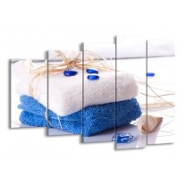 Canvas schilderij Spa | Blauw, Wit | 150x100cm 5Luik