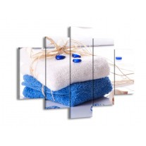 Canvas schilderij Spa | Blauw, Wit | 150x105cm 5Luik