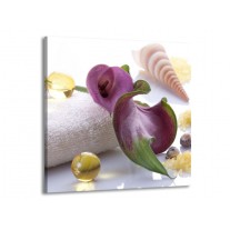 Glas schilderij Spa | Paars, Wit | 50x50cm 1Luik