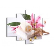 Canvas schilderij Spa | Roze, Wit | 150x105cm 5Luik