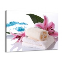 Glas schilderij Spa | Roze, Wit, Blauw | 100x70cm 1Luik