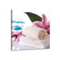 Glas schilderij Spa | Roze, Wit, Blauw | 50x50cm 1Luik