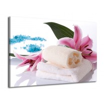 Canvas schilderij Spa | Roze, Wit, Blauw | 70x50cm 1Luik