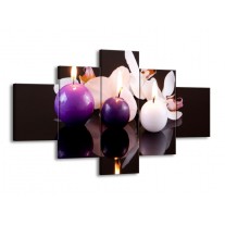 Canvas schilderij Spa | Paars, Wit, Zwart | 125x70cm 5Luik