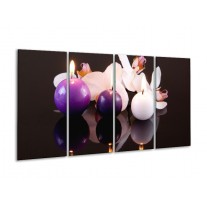 Glas schilderij Spa | Paars, Wit, Zwart | 160x80cm 4Luik