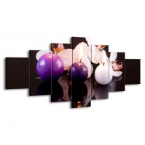 Canvas schilderij Spa | Paars, Wit, Zwart | 210x100cm 7Luik