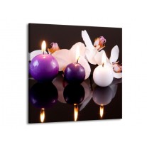 Glas schilderij Spa | Paars, Wit, Zwart | 50x50cm 1Luik