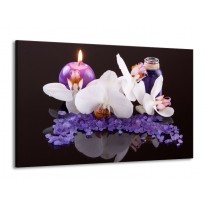 Canvas schilderij Spa | Paars, Wit, Zwart | 140x90cm 1Luik
