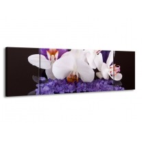 Canvas schilderij Spa | Paars, Wit, Zwart | 170x50cm 3Luik