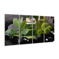 Glas schilderij Olijven | Groen, Zwart | 160x80cm 4Luik