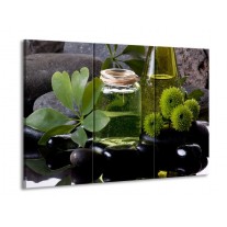 Glas schilderij Olijven | Groen, Zwart | 90x60cm 3Luik