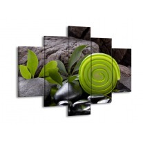Glas schilderij Spa | Groen, Zwart | 150x105cm 5Luik