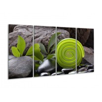 Glas schilderij Spa | Groen, Zwart | 160x80cm 4Luik
