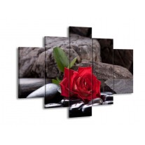 Glas schilderij Roos | Rood, Zwart | 150x105cm 5Luik