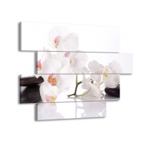 Glas schilderij Orchidee | Wit, Zwart | 115x85cm 4Luik