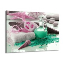 Glas schilderij Spa | Groen, Roze | 100x70cm 1Luik
