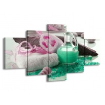 Glas schilderij Spa | Groen, Roze | 150x80cm 5Luik