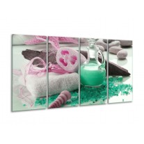 Glas schilderij Spa | Groen, Roze | 160x80cm 4Luik