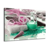 Glas schilderij Spa | Groen, Roze | 70x50cm 1Luik