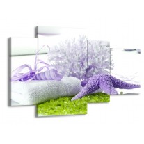 Canvas schilderij Spa | Paars, Groen, Wit | 120x75cm 4Luik