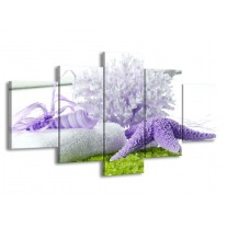 Canvas schilderij Spa | Paars, Groen, Wit | 150x80cm 5Luik