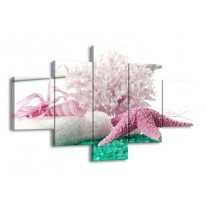 Canvas schilderij Spa | Roze, Groen | 125x70cm 5Luik
