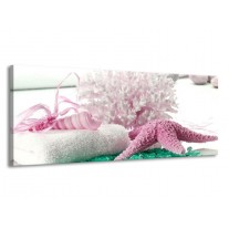 Glas schilderij Spa | Roze, Groen | 145x58cm 1Luik
