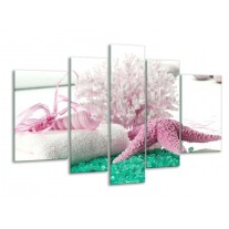 Glas schilderij Spa | Roze, Groen | 170x100cm 5Luik