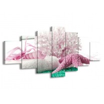 Glas schilderij Spa | Roze, Groen | 210x100cm 7Luik