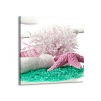 Glas schilderij Spa | Roze, Groen | 70x70cm 1Luik