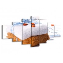 Canvas schilderij Spa | Bruin, Wit, Blauw | 210x100cm 7Luik