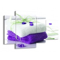 Canvas schilderij Spa | Paars, Wit, Groen | 120x75cm 4Luik
