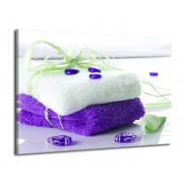 Glas schilderij Spa | Paars, Wit, Groen | 70x50cm 1Luik