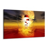 Canvas schilderij Modern | Oranje, Rood, Geel | 140x90cm 1Luik